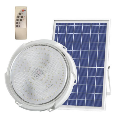 NAPELEMES MENNYEZETI LÁMPA, KÜLÖNÁLLÓ NAPELEM PANELLEL - KEREK, 100W 50W 200W 300W Választható