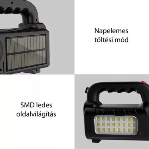 Nagy fényerejű Multifunkciós keresőlámpa Zseblámpa Akku Elemlámpa Kézi  Lámpa