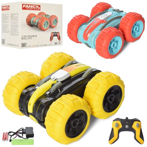 Rc Kétéltű Fancy Stunt 1:24 Double Roll RC 2.G Távirányítású Kaszkadőrautó Kaszkadőr Autó Dupla Oldalú Vízálló Javított darab