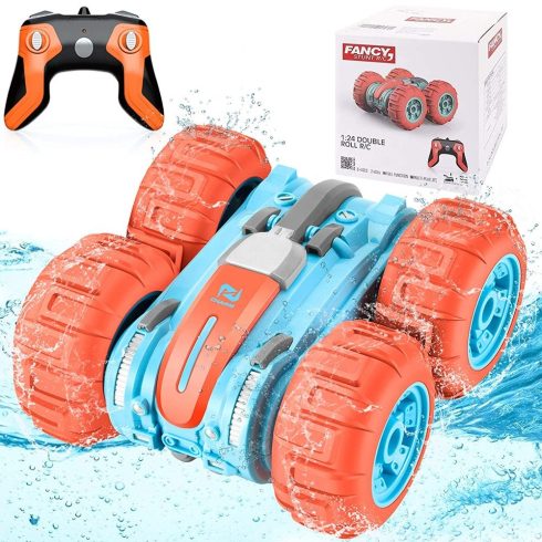 Rc Kétéltű Fancy Stunt 1:24 Double Roll RC 2.G Távirányítású Kaszkadőrautó Kaszkadőr Autó Dupla Oldalú Vízálló Javított darab