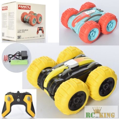 Rc Kétéltű Fancy Stunt 1:24 Double Roll RC 2.G Távirányítású Kaszkadőrautó Kaszkadőr Autó Dupla Oldalú Vízálló Javított darab