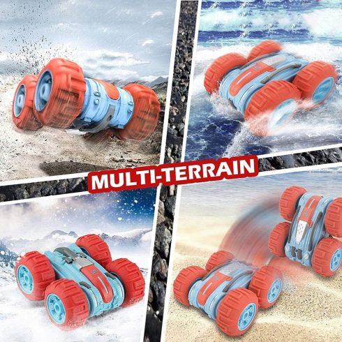 Rc Kétéltű Fancy Stunt 1:24 Double Roll RC 2.G Távirányítású Kaszkadőrautó Kaszkadőr Autó Dupla Oldalú Vízálló Javított darab