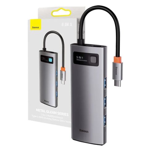 Baseus 5 az 1-ben hub USB-C - 3x USB-A 3.0 + HDMI + USB-C, PD