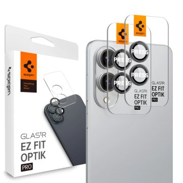   Spigen "Glas.tR EZ Fit Optik Pro HD" Samsung Galaxy S25 Edge Tempered kameravédő fólia felhelyező kerettel, fekete (2db)