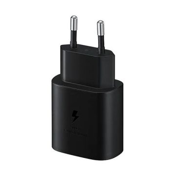   Samsung EP-TA800EBE kompatibilis hálózati töltő adapter USB-C, 25W, fekete, (No logo)