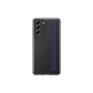   Samsung Galaxy S21 FE Clear Strap Cover, gyári tok, szürke, EF-XG990CB