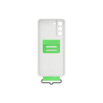   Samsung Galaxy S21 FE Silicone Cover with Strap, gyári szilikon tok szíjjal, fehér, EF-GG990TW