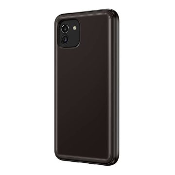   Samsung Galaxy A03 Soft Clear gyári szilikon tok, fekete, EF-QA036TB