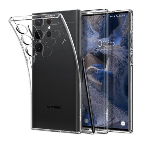 Spigen Liquid Crystal Samsung Galaxy S23 Ultra tok, Crystal Clear, átlátszó