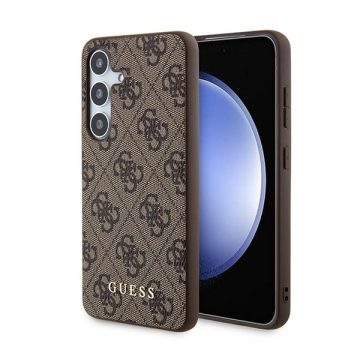   Guess 4G Metal Gold Logo Samsung Galaxy A35 hátlap tok, barna, GUOHCSA35G4GFBR
