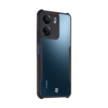   Tactical Quantum Stealth Xiaomi Redmi 13C 4G/Poco C65 hátlap tok, átlátszó/fekete