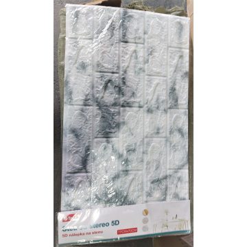   5 Darab Öntapadós 3d Faldekor Falmatrica Tapéta Szürkemárvány Kő Hatású Méretek 77 X 70 X 0,6 Cm Fal Matrica Dekor Lakásdekor Cikk