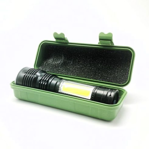 Taktikai zseblámpa, Interlook, LED, alumínium, zoom funkció, 3 mód, fekete