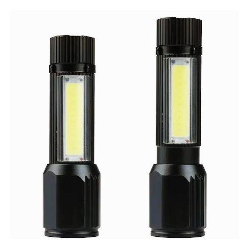 Taktikai zseblámpa, Interlook, LED, alumínium, zoom funkció, 3 mód, fekete