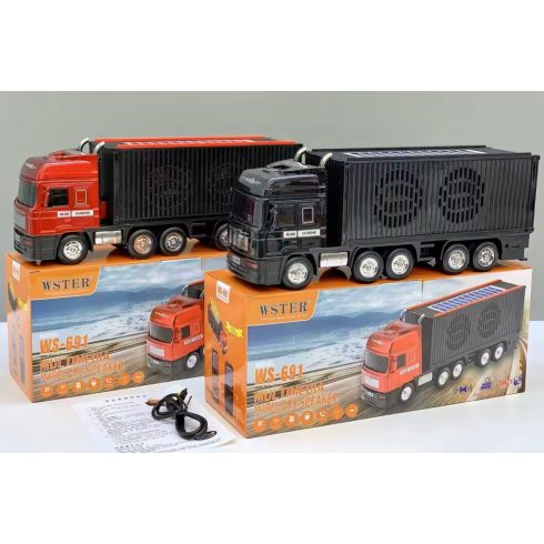 10 W-os Napelemes Autós Multifunkciós Hangszóró, WS-691, konténerszállító teherautó BT hangszórók Solar töltéssel, 1500 mAh TF TWS