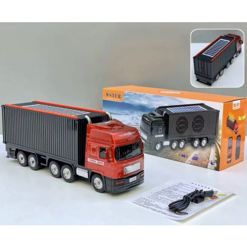 10 W-os Napelemes Autós Multifunkciós Hangszóró, WS-691, konténerszállító teherautó BT hangszórók Solar töltéssel, 1500 mAh TF TWS