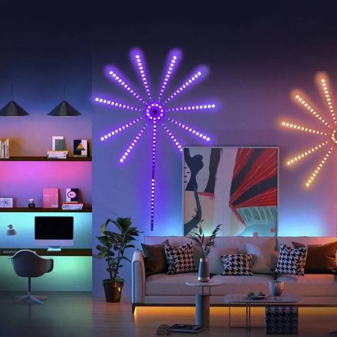 Tűzijáték RGB smart app LED szalag, távirányító vagy bluetooth vezérlés