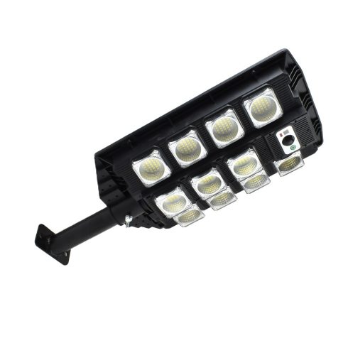 Erős 180W Nagy Fényű 286LED SMD Fehér Fényű Napelemes Világítás Mozgásérzékelővel és Távirányítóval W7101A-4 – fekete