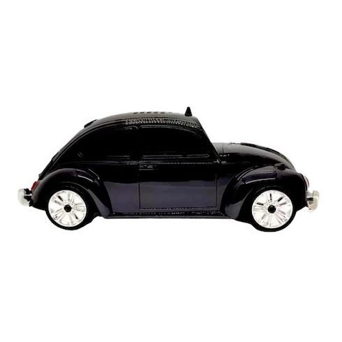 Volkswagen Bogár alakú világító bluetooth hangszóró és rádió – zenélő retro taxi működő fényszórókkal és guruló kerekekkel – 23 cm