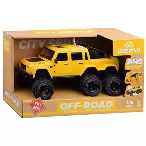 Wenyi 28Cm Nagy 1:16 Jeep 6 kerekű Lendkerekes Elemes Autó (fény/hang) Tologatós Játék