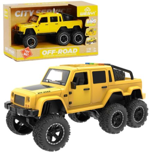 Wenyi 28Cm Nagy 1:16 Jeep 6 kerekű Lendkerekes Elemes Autó (fény/hang) Tologatós Játék