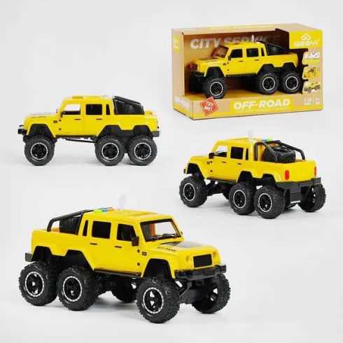 Wenyi 28Cm Nagy 1:16 Jeep 6 kerekű Lendkerekes Elemes Autó (fény/hang) Tologatós Játék
