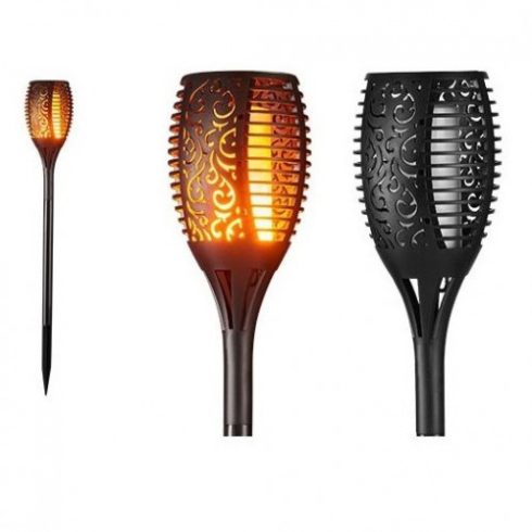Led Dekoráció  Földbe Szúrható Napelemes  51 cm  fáklya  kültéri Lámpa IP44