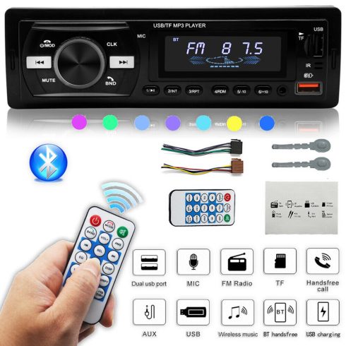 XY009 Minőségi Autórádió Fejegység MP3 USB Bluetooth funkcióval Távirányítóval