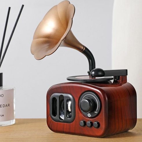 Vintage Gramofon Fonográf Zenedoboz Dísztárgy Tökéletes Ajándék