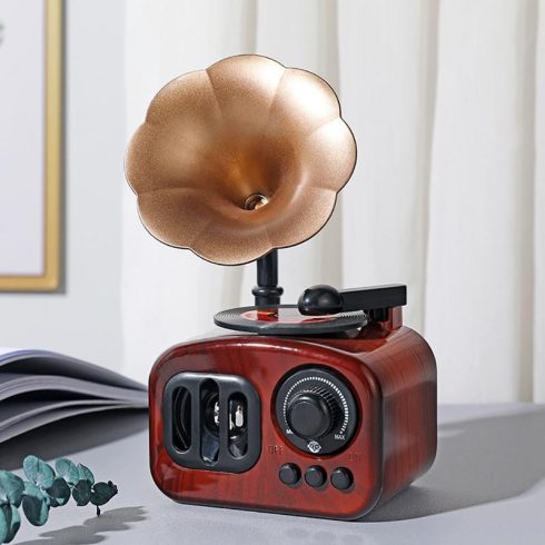 Vintage Gramofon Fonográf Zenedoboz Dísztárgy Tökéletes Ajándék
