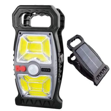   Solar LED Mozgásérzékelős Csipesz Napelem Lámpa – YX-667C, Napelemes és USB Type-C töltéssel, IP65