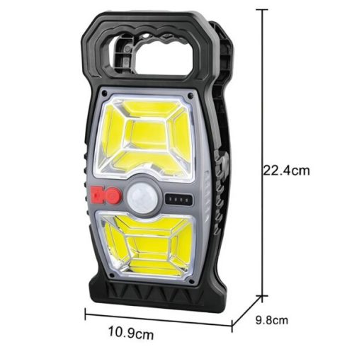 Solar LED Mozgásérzékelős Csipesz Napelem Lámpa – YX-667C, Napelemes és USB Type-C töltéssel, IP65