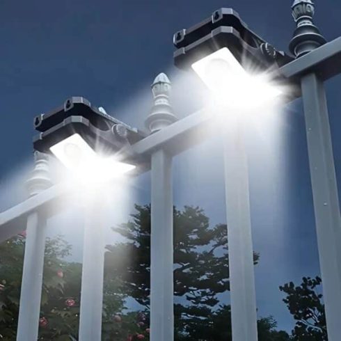 Solar LED Mozgásérzékelős Csipesz Napelem Lámpa – YX-667C, Napelemes és USB Type-C töltéssel, IP65