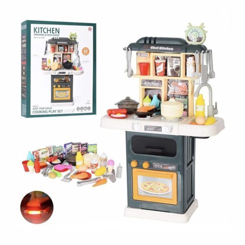 Yupy Konyhai Készlet Fröccsenő és Vízáramlás Funkcióval és 64 kiegészítővel 3+ éves gyerekeknek