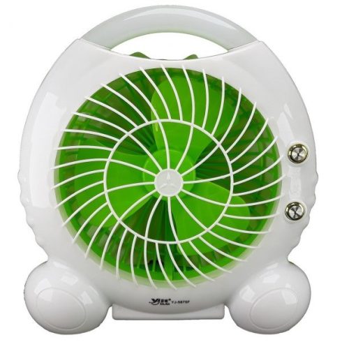 Hordozható TÖBBFUNKCIÓS Akkus Asztali ventilátor LED-es világítással 16 Cm átmérő 2 sebesség