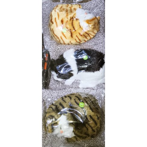 Alvó Nyávogó Plüss Cica Több Színben Szép kidolgozású Játék Macska Töltött Aktívszén Zacskóval Otthoni és Autódekoráció is lehet
