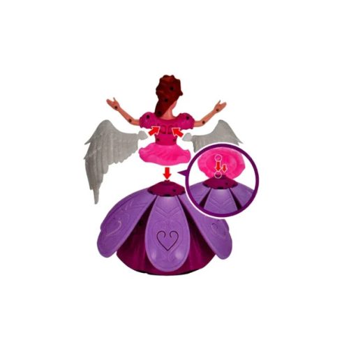 Anna – zenélő, táncoló, forgó mesebeli baba szárnyakkal, sziromszoknyával