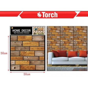   Dombornyomott Tapéta Fa Tégla Mintás Mosható Öntapadós PVC Anyagból