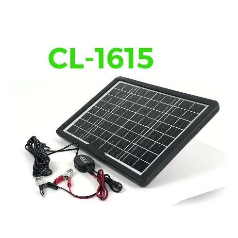 Univerzális Napelemes Töltő 6V 9V 12V Akkuk töltésére Autó Akkumulátort is Tölt CL-1615 Napelem 16V 15W