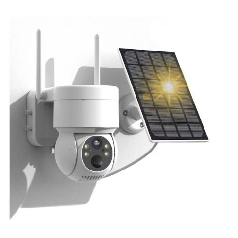 Durevin térfigyelő kamera, napelemmel, WIFI, 4MP HD, Night Vision mód, intelligens mozgásérzékelők, PIR funkció, kétirányú kommunikáció, 7800 mAh akku forgatás funkció