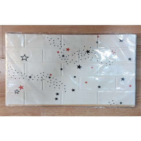 10 darab Öntapadós 3D falmatrica Tapéta Csillagok fehér Alapon mintával 70x 70 x 0,6 cm-es méretben