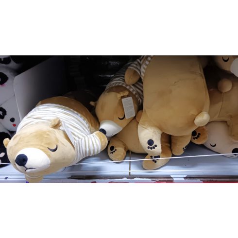 Gyerekjáték Kawaii Rajzfilm baba medve párna Szuper puha alvópárna Jegesmedve plüss baba Állat plüssjáték Kitömött alvó medve Micimackó BARNA 35 cm RUHÁVAL