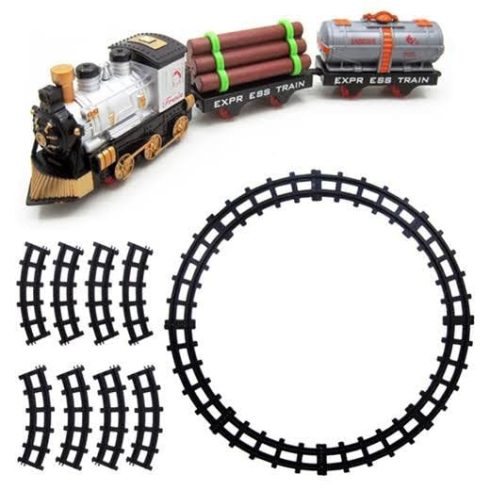 Vintage Classic Train Play Set akkumulátorral működtetve, sínnel