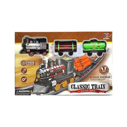 Vintage Classic Train Play Set akkumulátorral működtetve, sínnel