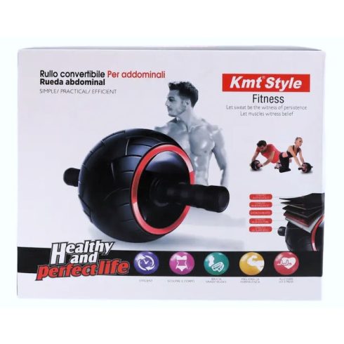 Hasi Fitnesz Görgő, 35 x 20 cm, fekete Haskerék Vastag