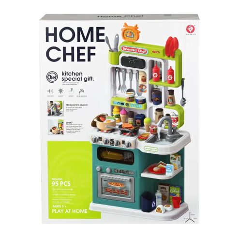 Home Chief  Profi Gyerek Konyha 92 cm Valósághű Funkciókkal és Kiegészítőkkel / 95 Darabos / Gyerekkonyha