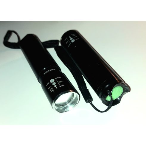 Klasszikus Home Police 01 LED-es Elemlámpa, fém, 1 LED-es Zseblámpa