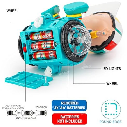 Újdonság Elektromos Kétkerekű kaszkadőrjáték, pörgethető interaktív Hoover Játék Kisfiú 360°-ban forgatható