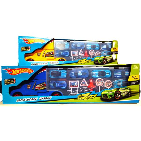 Hot Wheels Gyerekjáték Kamionszállító 6 kocsival