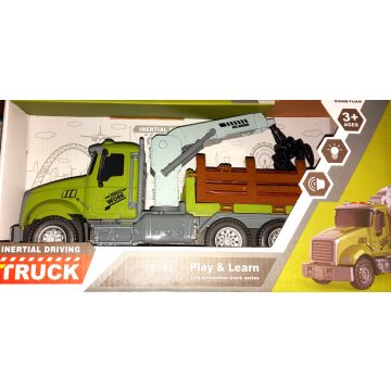   36 Cm Lendkerekes Ügyességi Fa Rakodó Teherautó Mozgatható Funkciókkal Élethű Hanggal